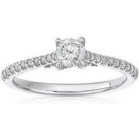 Ernest Jones 18Ct White Gold Engagement Ring. 0.50Ct Diamond Four Claw Solitaire Ring