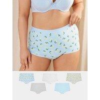 Yours Curve 5 Pack Lemon Stretch Shorts - Grey