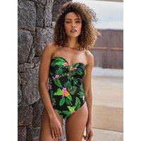 M&Co Tropical Floral Buckle Swimsuit