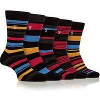 Farah Bamboo Stripe Crew Socks 5 Pack - Multi