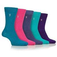 Farah Bamboo Plain Crew Socks 5 Pack - Multi
