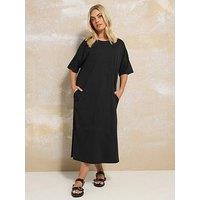 Yours Curve Drop Shoulder Throw On Dress - Black