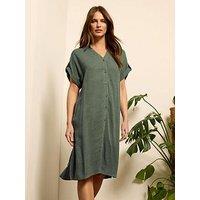 M&Co Relaxed Shirt Dress - Green
