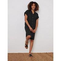 M&Co Relaxed Shirt Dress - Black