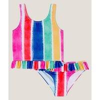 Monsoon Girls Stripe Frill Tankini Set - Multi
