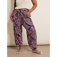 Yours Curve Cuffed Harem Trouser - Black