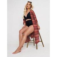 Yours Curve Tie Front Coverup - Orange
