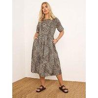 Yours Curve Bow Front Throw On Dress - Natural