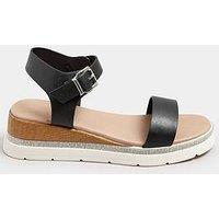 Yours Extra Wide Fit Flatform Gem Sandal