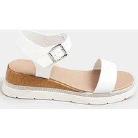 Yours Extra Wide Fit Flatform Gem Sandal