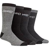 Sockshop Jeep Marl Cotton Boot Crew Socks 4 Pack