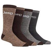 Sockshop Jeep Marl Cotton Boot Crew Socks 4 Pack