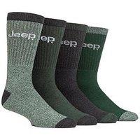 Sockshop Jeep Marl Cotton Boot Crew Socks 4 Pack