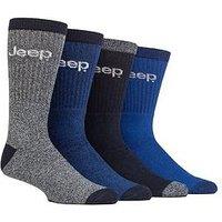Sockshop Jeep Marl Cotton Boot Crew Socks 4 Pack