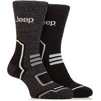 Sockshop Jeep Tech Thermal Boot Crew Socks 2 Pack - Black