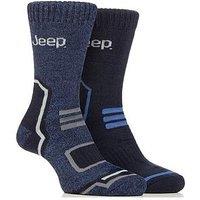 Sockshop Jeep Tech Thermal Boot Crew Socks 2 Pack - Navy