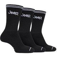 Sockshop Jeep Cushioned Crew Socks 3 Pack - Black