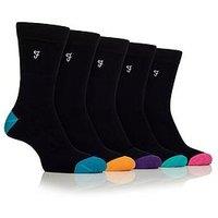 Farah Bamboo Contrast Crew Socks 5 Pack - Multi