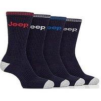 Sockshop Jeep Cushioned Crew Socks 4 Pack - Navy