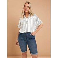 Yours Curve Basic Denim Short - Blue