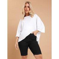 Yours Curve Basic Denim Short - Black