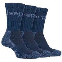 Sockshop Jeep Luxury Terrain Boot Crew Socks 3 Pack - Navy