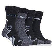 Sockshop Jeep Technical Performace Boot Crew Socks 4 Pack - Black