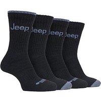 Sockshop Jeep Performance Boot Crew Socks 4 Pack - Black