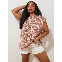 Yours Curve Oversized Boxy Vest - Natural