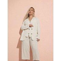 Yours Curve Relaxed Unlined Blazer - Natural