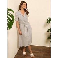 M&Co Button Shirt Dress - Natural