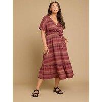 Yours Curve Wrap Front Beach Dress - Orange