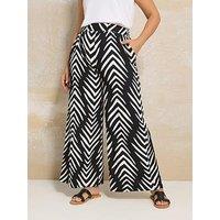 Yours Curve Jersey Wide Leg Trouser - Black