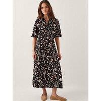 Monsoon Ulla Print Jersey Dress - Black