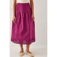 Monsoon Saoirse Embellished Skirt - Burgundy