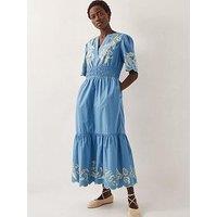 Monsoon Leia Embellished Dress - Blue