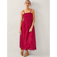 Monsoon Etta Broderie Dress - Red