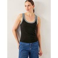 Monsoon Tate Trim Jersey Cami - Black