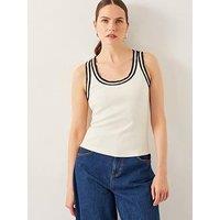 Monsoon Tate Trim Jersey Cami - Ivory
