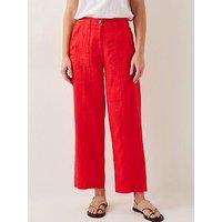 Monsoon Jolie Linen Trouser - Coral - Pink