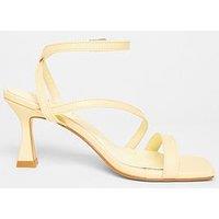 Quiz Wide Fit Yellow Asymmetric Heels
