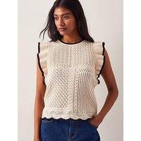Monsoon Ray Ruffle Knit Tank Top - Ivory