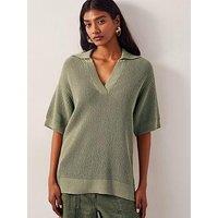 Monsoon Cece Collar Jumper - Khaki