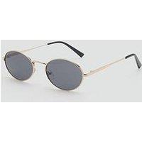 Mango Round Metal Rimmed Sunglasses - Gold