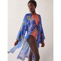 Monsoon Kaia Print Cover Up - Blue