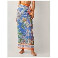 Monsoon Helena Print Sarong - Blue
