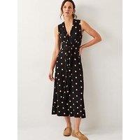 Monsoon Sareesha Spot Jersey Dress - Black