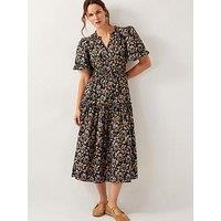 Monsoon Bryony Print Dress - Black
