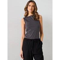 Mango Boat Neck Vest - Grey