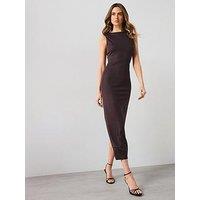 Mango Long Dress With Back Opening - Brown
